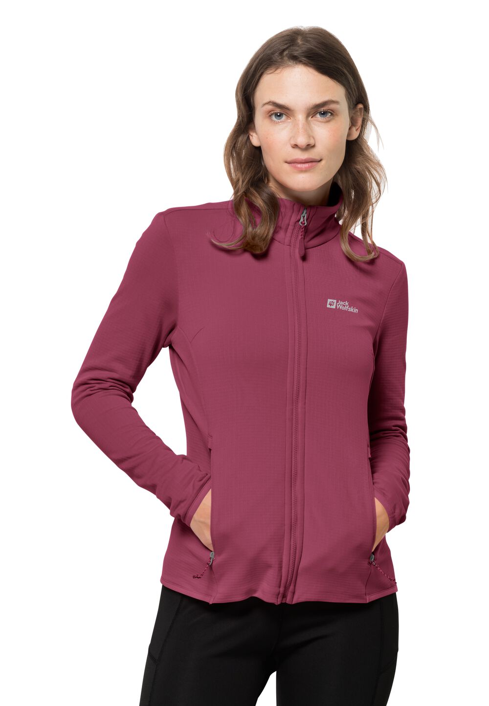 Jack Wolfskin Fleecejacke Damen Peak Grid Fleece Women S sangria red sangria red von Jack Wolfskin