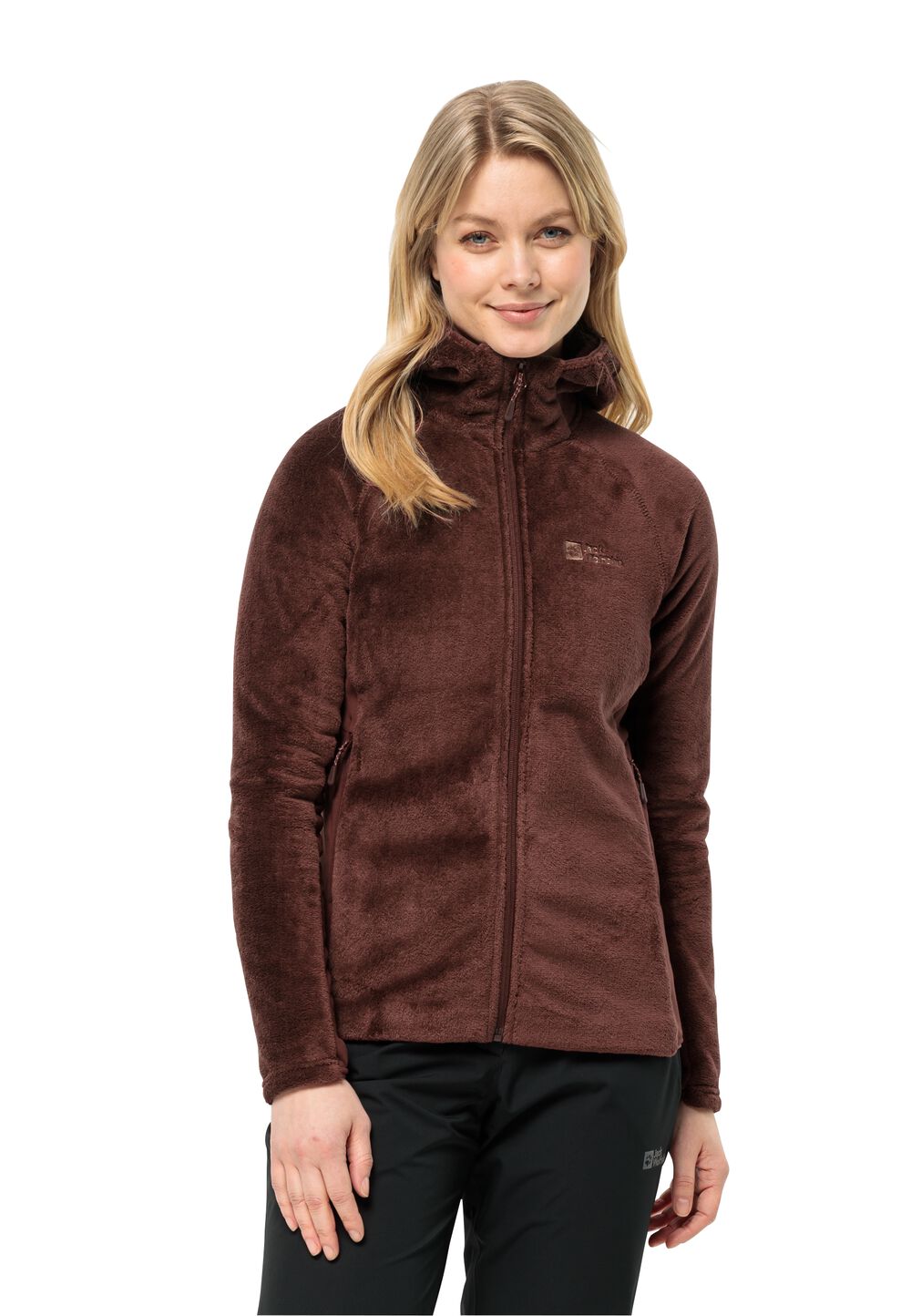 Jack Wolfskin Fleecejacke Damen Rotwand Hooded FZ Women L dark maroon dark maroon von Jack Wolfskin