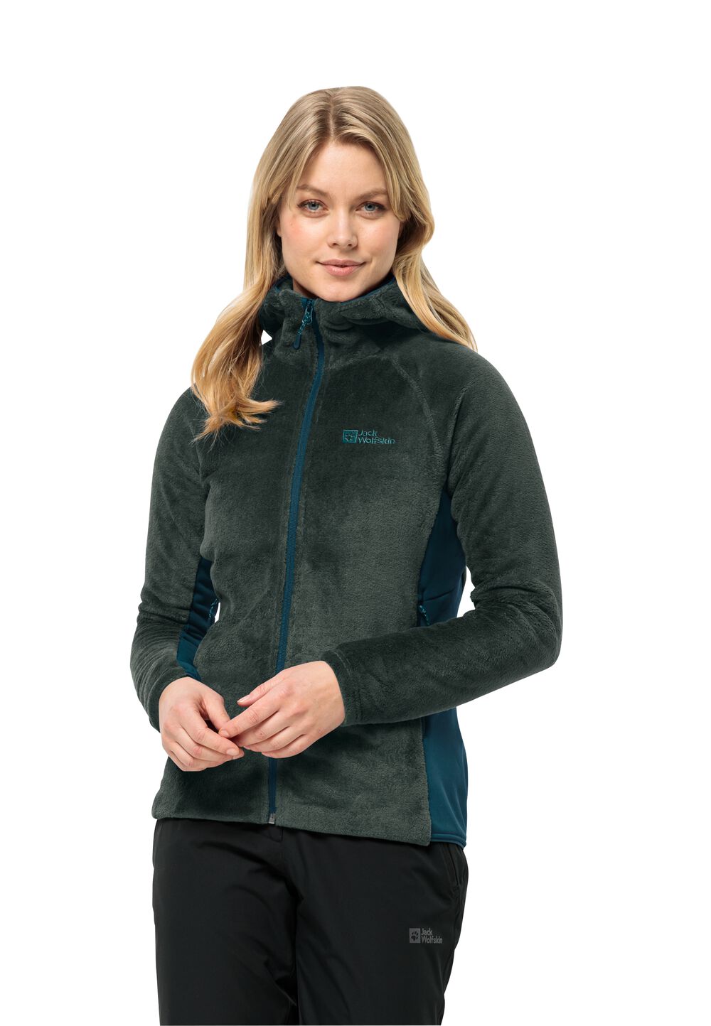 Jack Wolfskin Fleecejacke Damen Rotwand Hooded FZ Women L sea green sea green von Jack Wolfskin