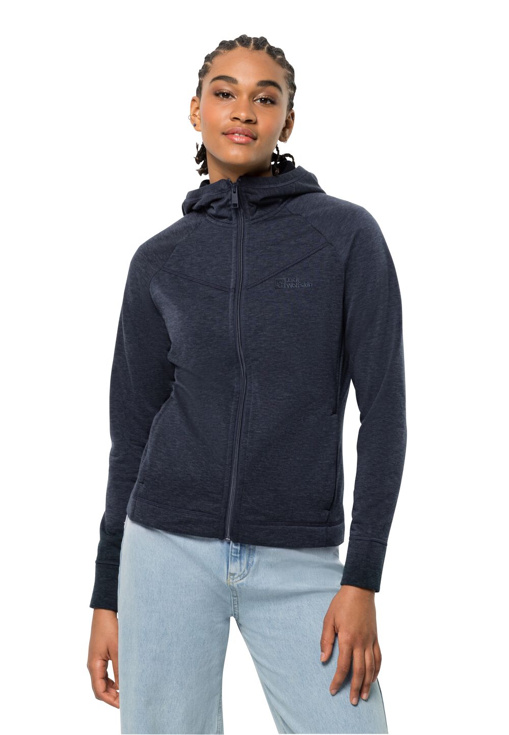 Jack Wolfskin Fleecejacke Damen Waldsee Hooded Jacket Women XS blau night blue von Jack Wolfskin