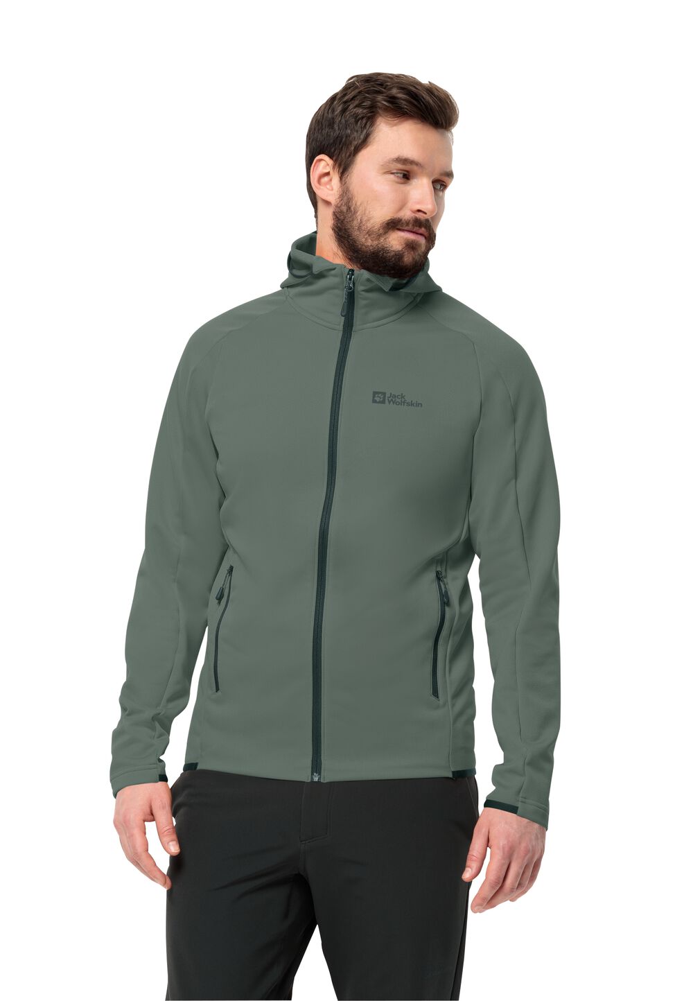 Jack Wolfskin Fleecejacke Herren Alpgrat Hooded FZ Men XXXL hedge green Hedge Green von Jack Wolfskin