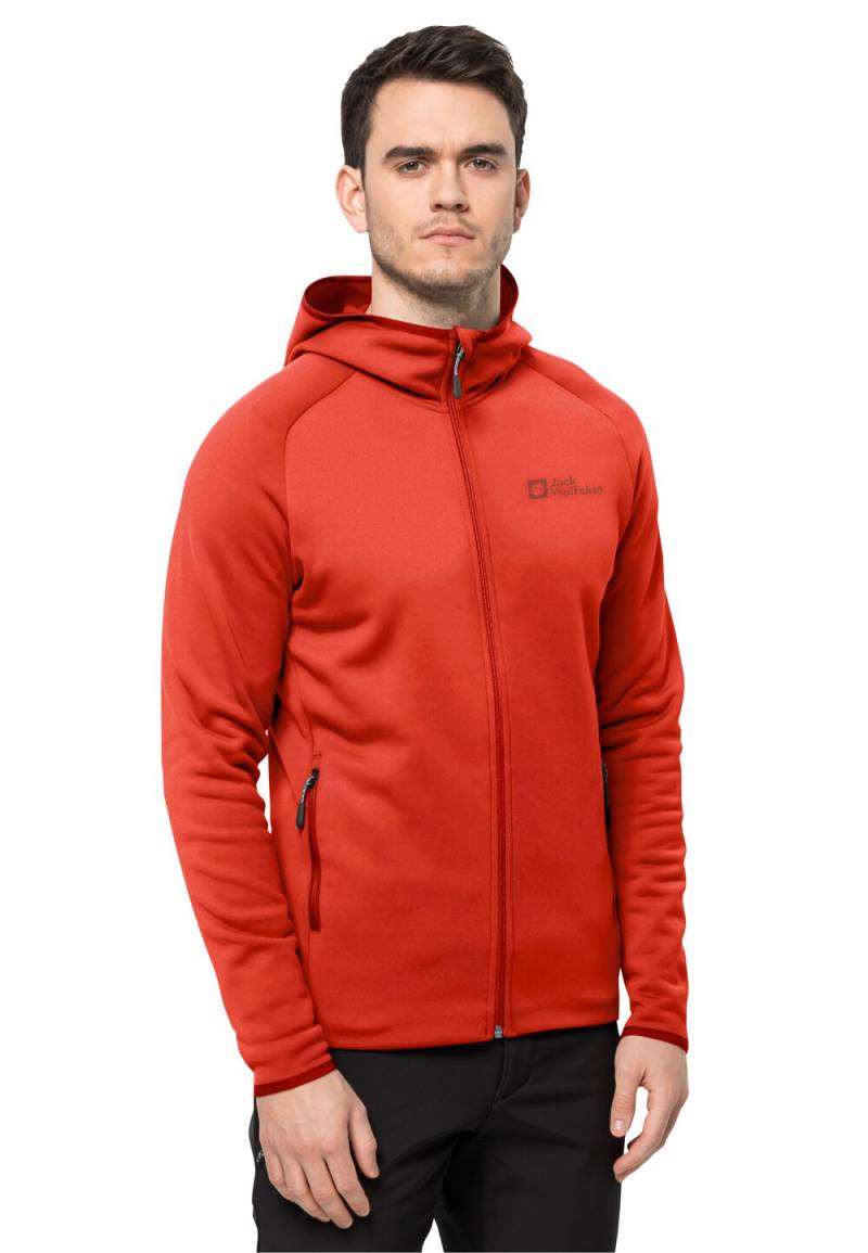 Jack Wolfskin Fleecejacke Herren Baiselberg Hooded FZ Men L strong red strong red von Jack Wolfskin