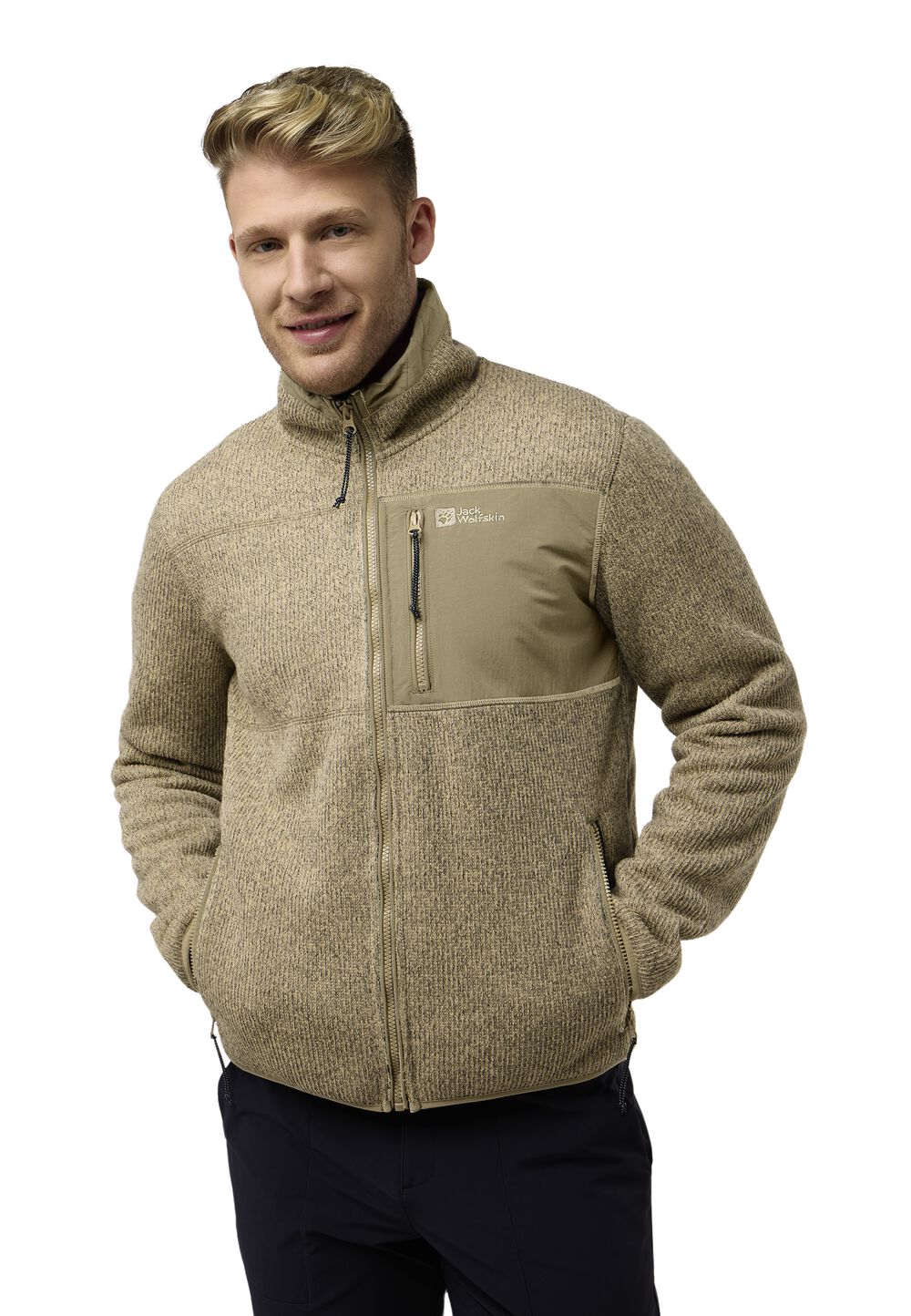 Jack Wolfskin Fleecejacke Herren Kaminfeuer Jacket Men L anis anis von Jack Wolfskin