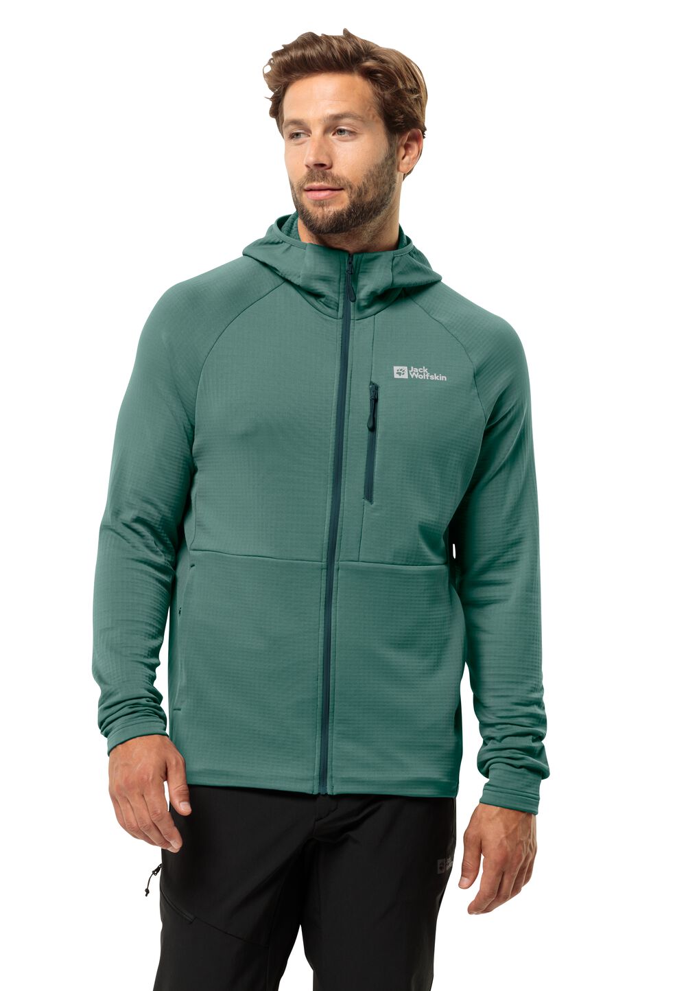 Jack Wolfskin Fleecejacke Herren Kolbenberg Hooded FZ Men XXXL jade green Jade Green von Jack Wolfskin