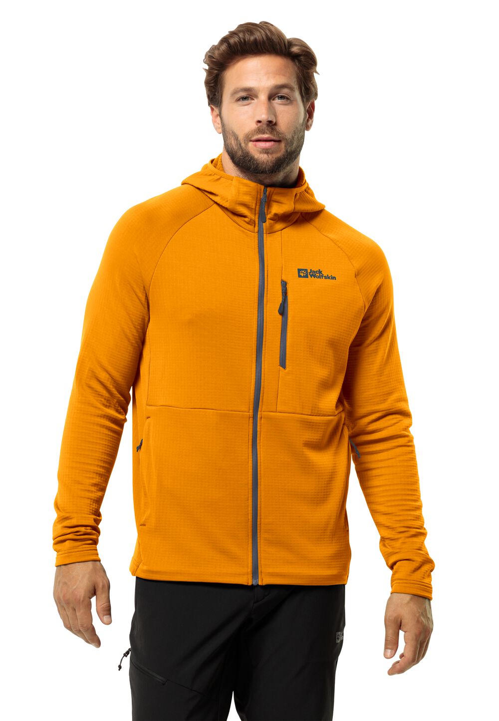 Jack Wolfskin Fleecejacke Herren Kolbenberg Hooded FZ Men 3XL safflower safflower von Jack Wolfskin