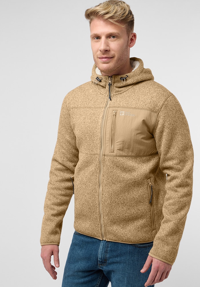 Jack Wolfskin Fleecejacke »KAMINFEUER HOODED JKT M«, mit Kapuze von Jack Wolfskin