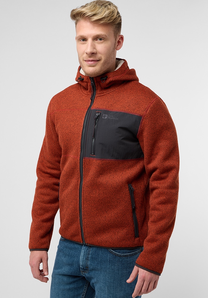 Jack Wolfskin Fleecejacke »KAMINFEUER HOODED JKT M«, mit Kapuze von Jack Wolfskin