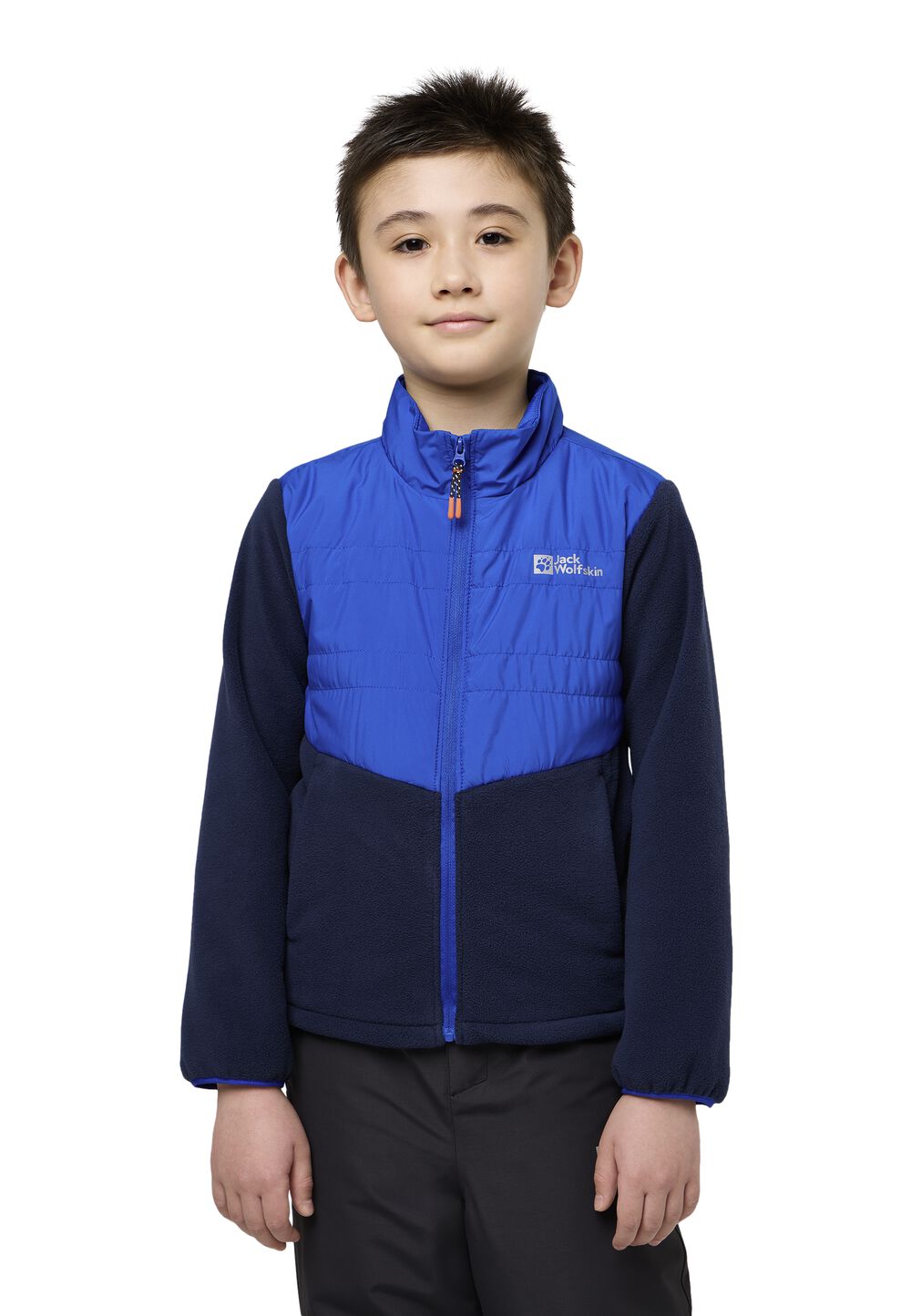 Jack Wolfskin Fleecejacke Kinder Haldor Hybrid Kids 116 crisp cobalt crisp cobalt von Jack Wolfskin