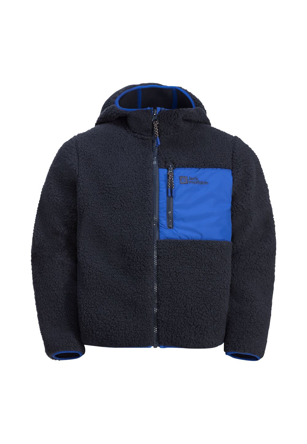 Jack Wolfskin Fleecejacke Kinder Ice Curl Hood Jacket Kids 104 blau night blue von Jack Wolfskin