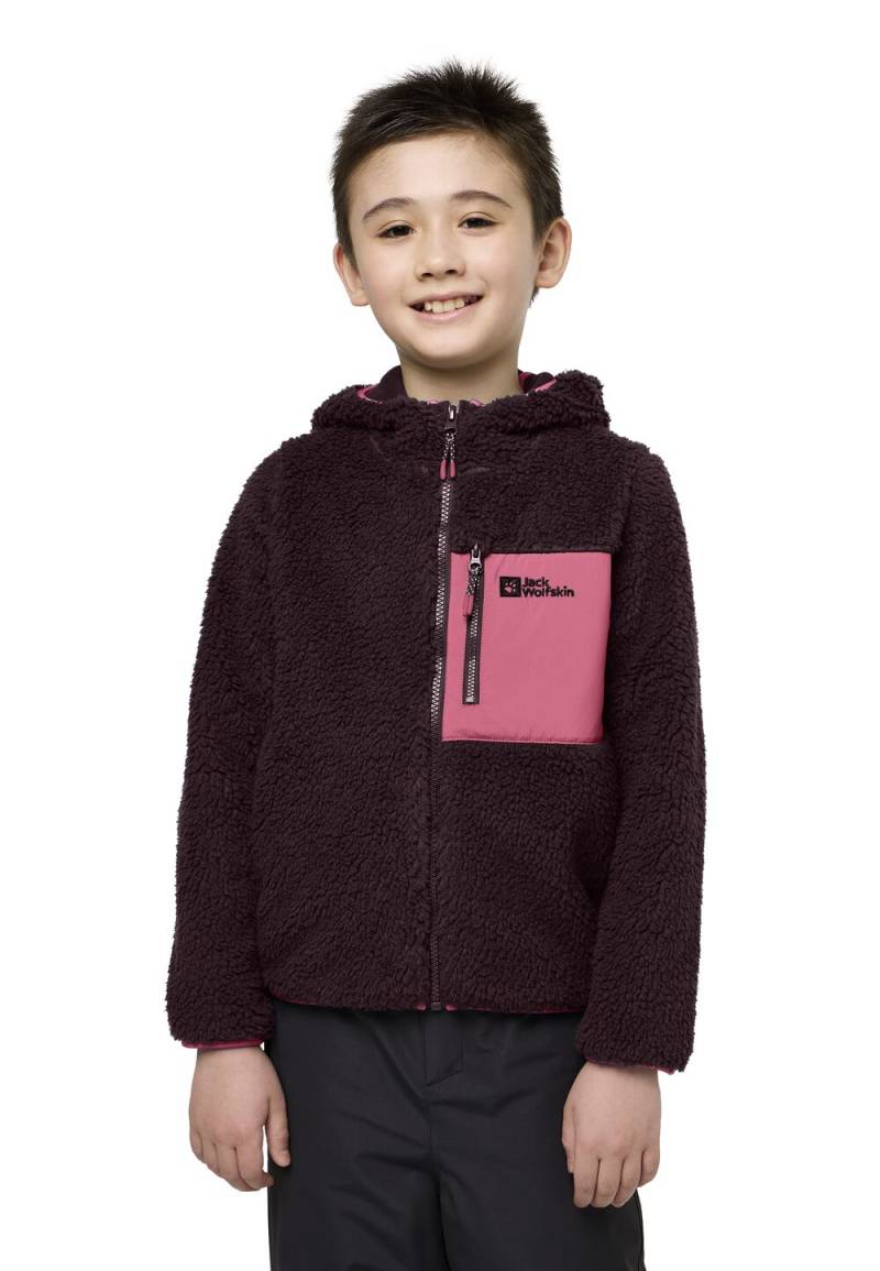 Jack Wolfskin Fleecejacke Kinder Ice Curl Hood Jacket Kids 116 boysenberry/pink boysenberry/pink von Jack Wolfskin