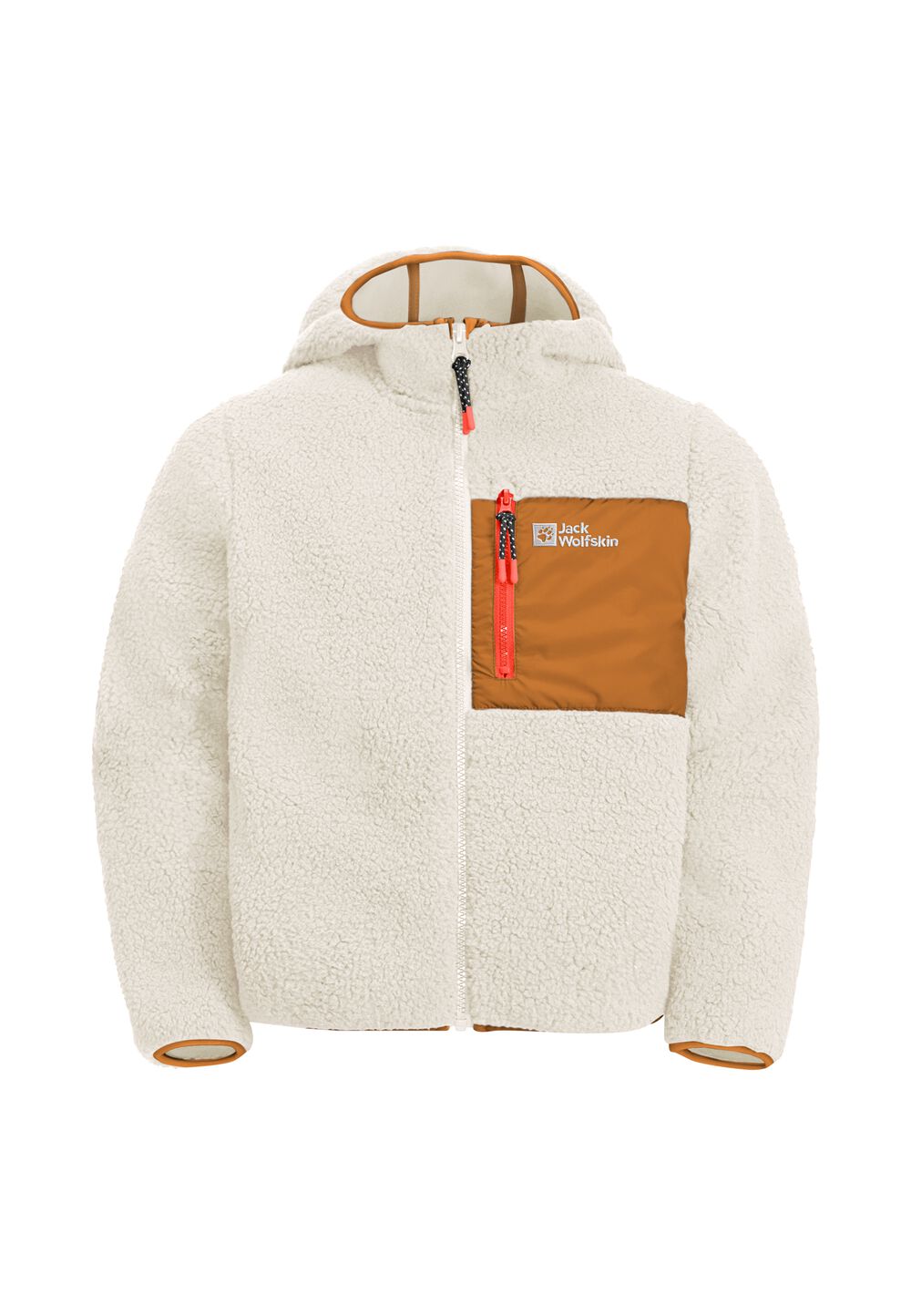 Jack Wolfskin Fleecejacke Kinder Ice Curl Hood Jacket Kids 140 cotton white cotton white von Jack Wolfskin