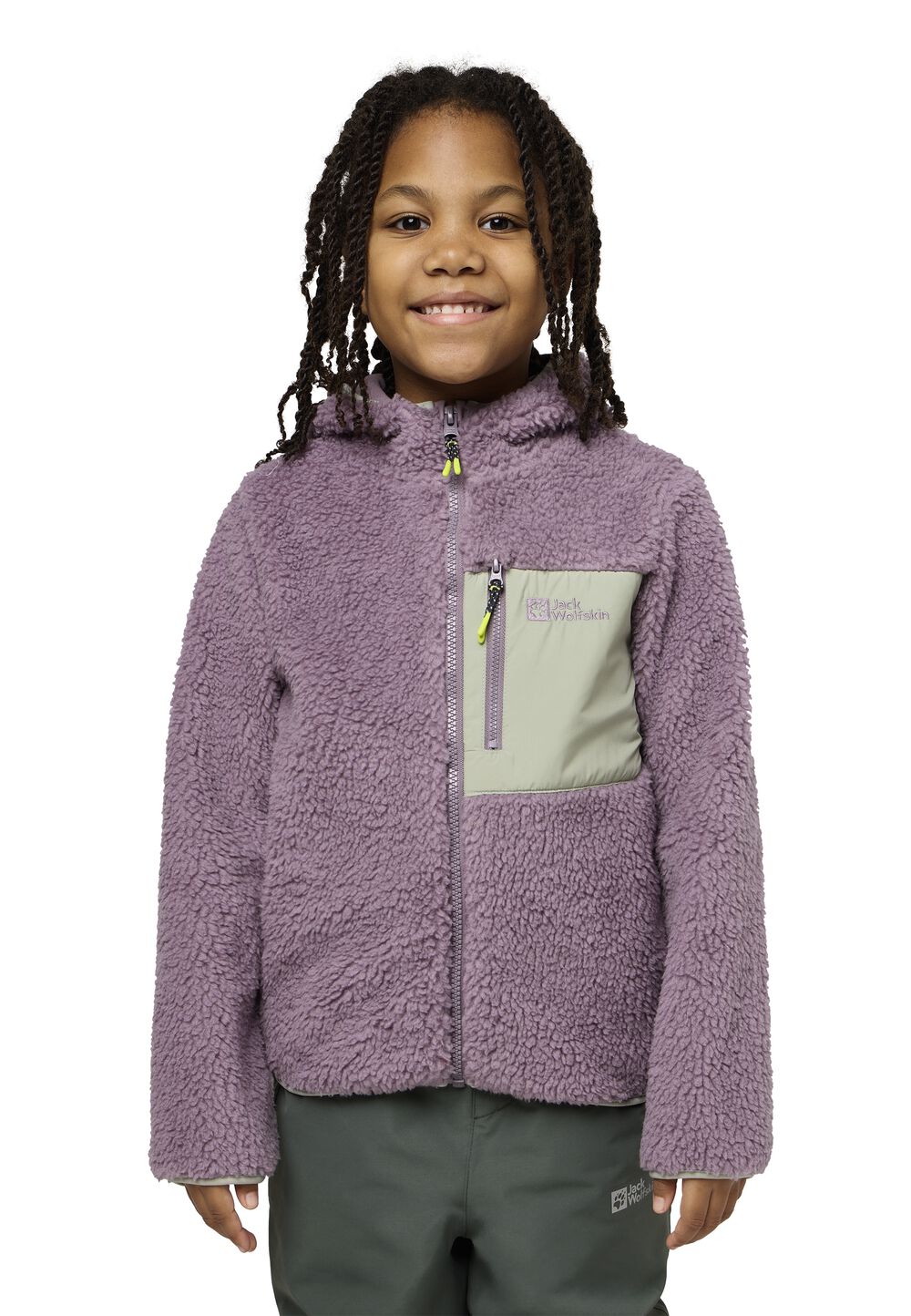 Jack Wolfskin Fleecejacke Kinder Ice Curl Hood Jacket Kids 152 wild blossom wild blossom von Jack Wolfskin