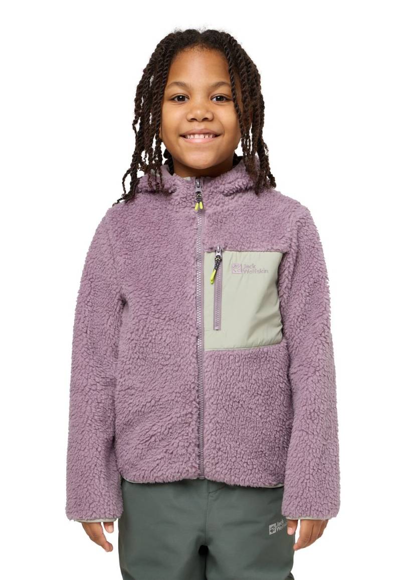 Jack Wolfskin Fleecejacke Kinder Ice Curl Hood Jacket Kids 152 wild blossom wild blossom von Jack Wolfskin