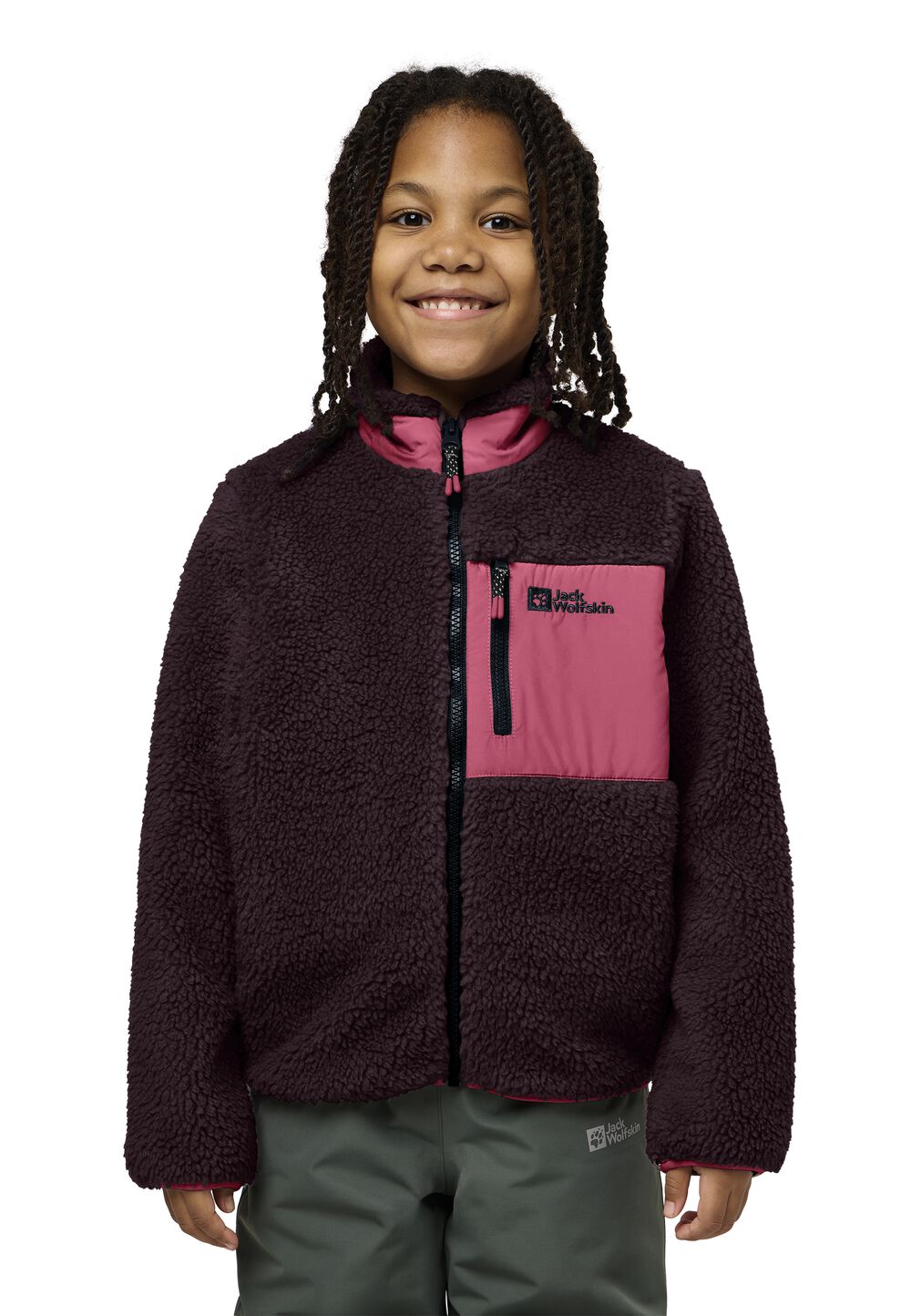 Jack Wolfskin Fleecejacke Kinder Ice Curl Jacket Kids 104 boysenberry/pink boysenberry/pink von Jack Wolfskin