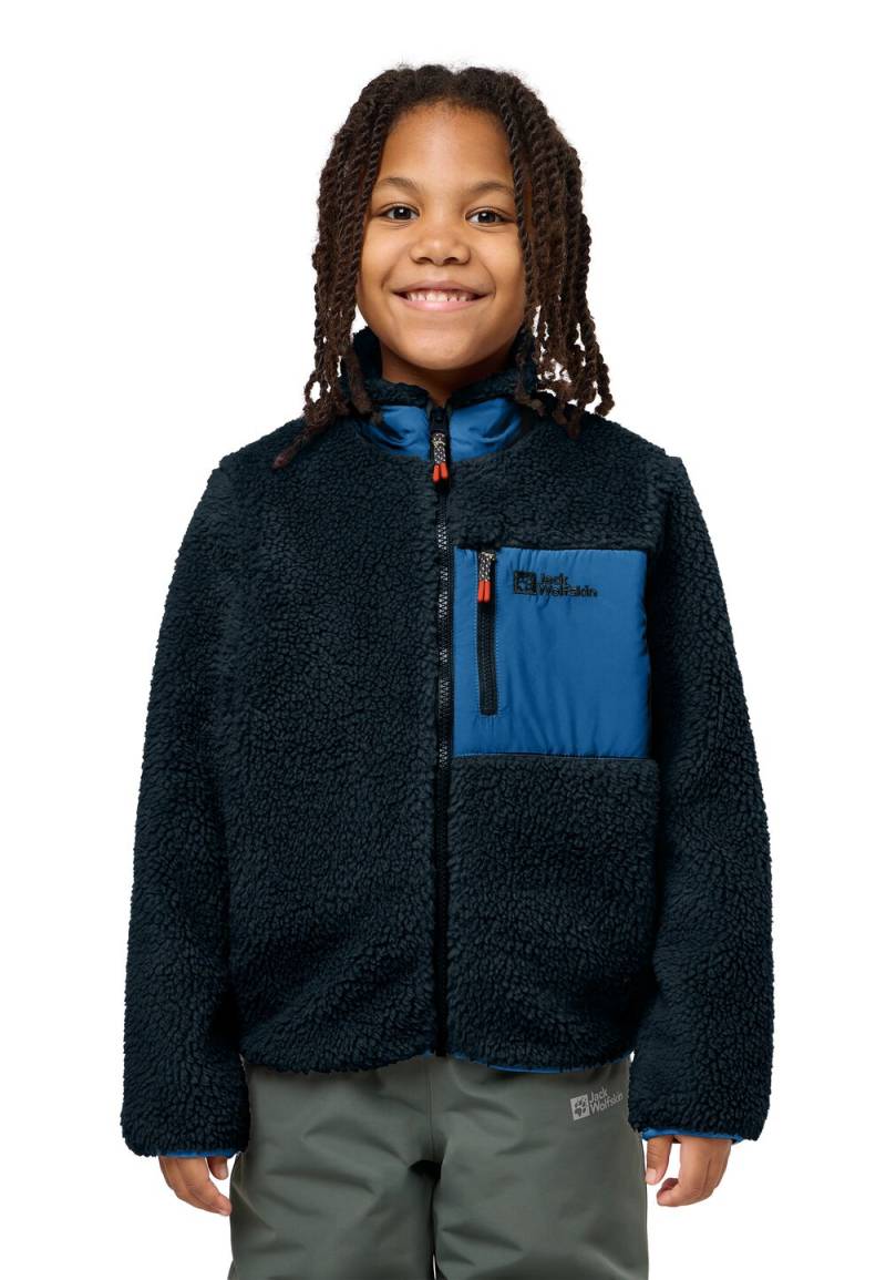 Jack Wolfskin Fleecejacke Kinder Ice Curl Jacket Kids 104 night blue/night blue night blue/night blue von Jack Wolfskin