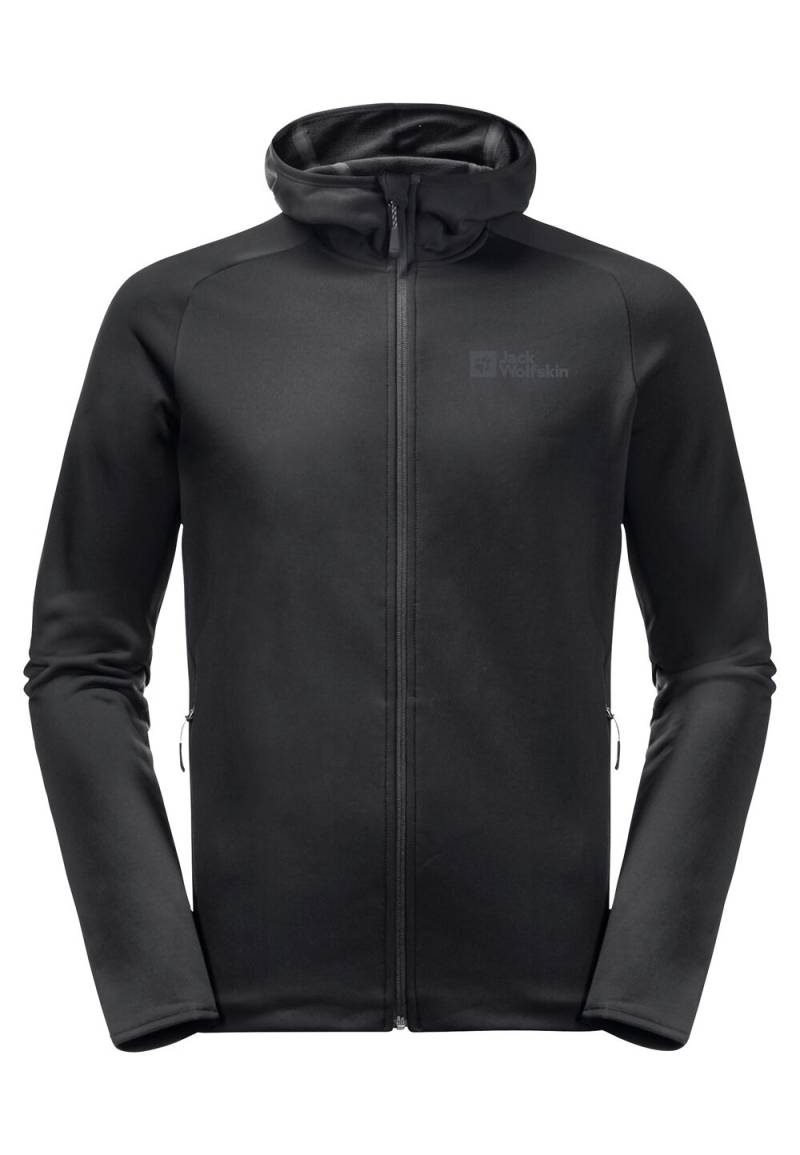 Jack Wolfskin Fleecejacke Herren Baiselberg Hooded FZ Men L black black von Jack Wolfskin