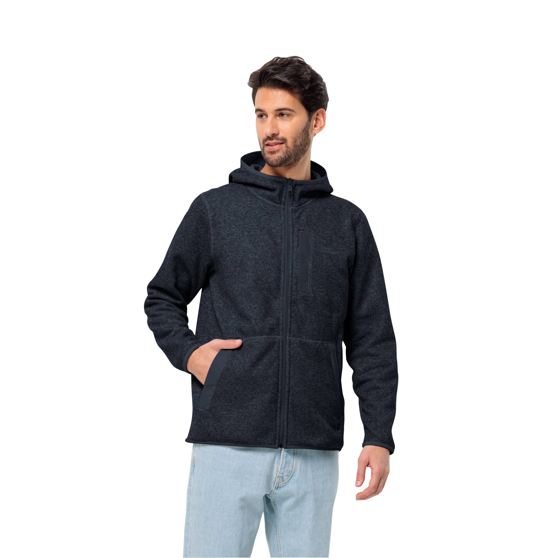 Jack Wolfskin Fleecejacke »TANNENSPUR HOODED JKT M«, mit Kapuze, mit Taschen und Kapuze von Jack Wolfskin