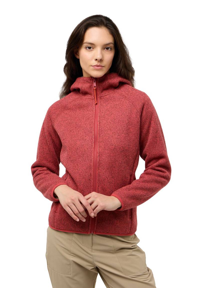 Jack Wolfskin Fleecejacke mit Kapuze Damen Kaminfeuer Hooded Jacket Women 2XL red coral red coral von Jack Wolfskin