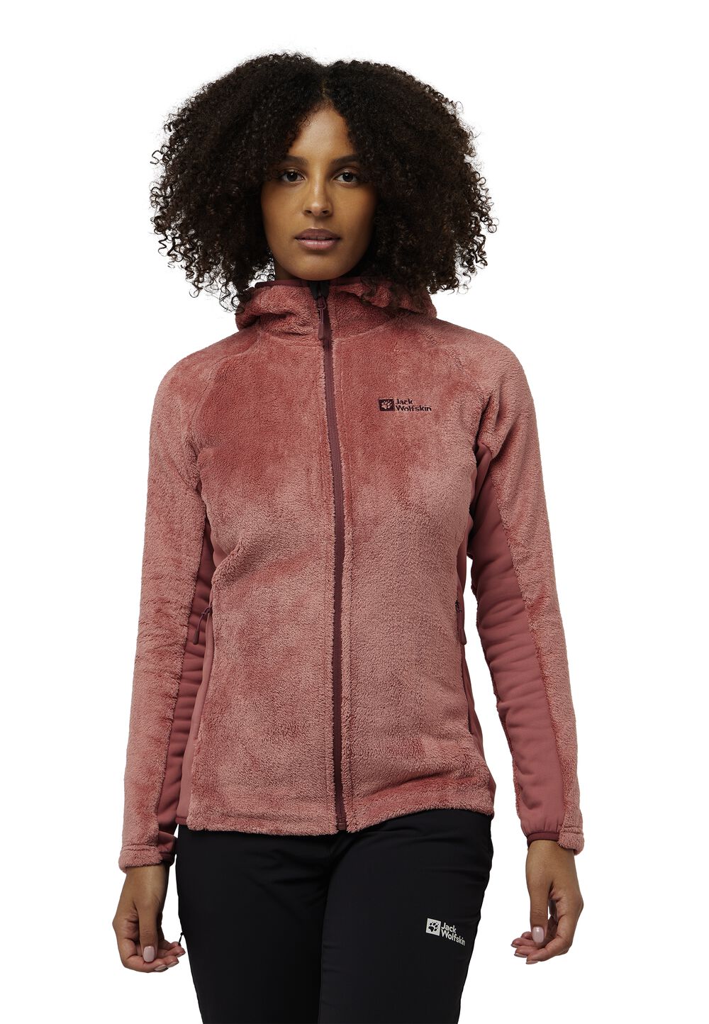 Jack Wolfskin Fleecejacke mit Kapuze Damen Rotwand Hooded FZ Women L mineral red mineral red von Jack Wolfskin