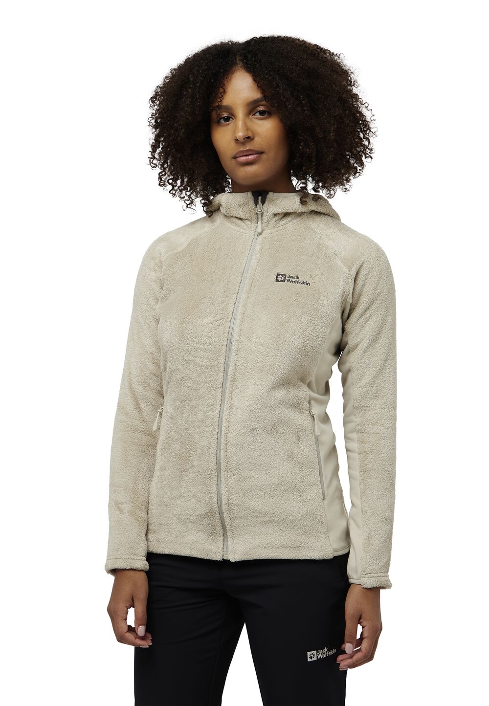 Jack Wolfskin Fleecejacke mit Kapuze Damen Rotwand Hooded FZ Women L seal seal von Jack Wolfskin