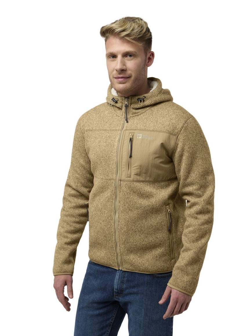 Jack Wolfskin Fleecejacke mit Kapuze Herren Kaminfeuer Hooded Jacket Men L anis anis von Jack Wolfskin