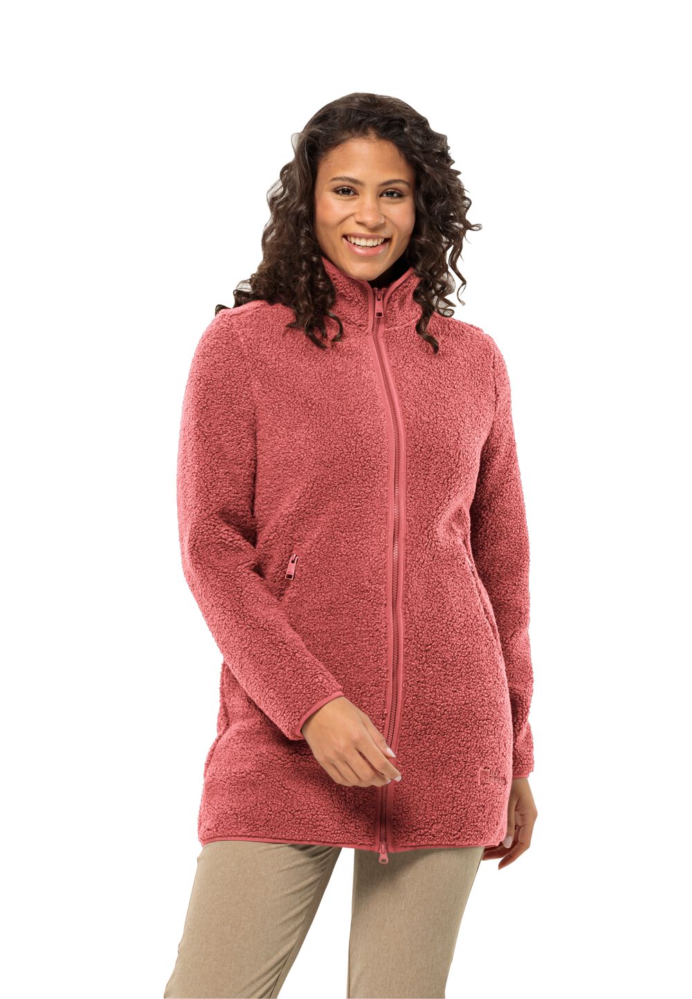 Jack Wolfskin Fleecemantel Damen High Curl Coat Women L red coral red coral von Jack Wolfskin