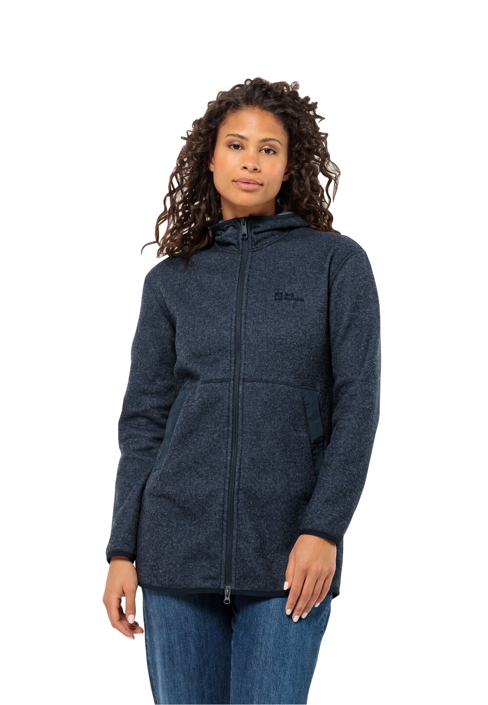 Jack Wolfskin Fleecemantel Damen Tannenspur Coat Women L blau night blue von Jack Wolfskin