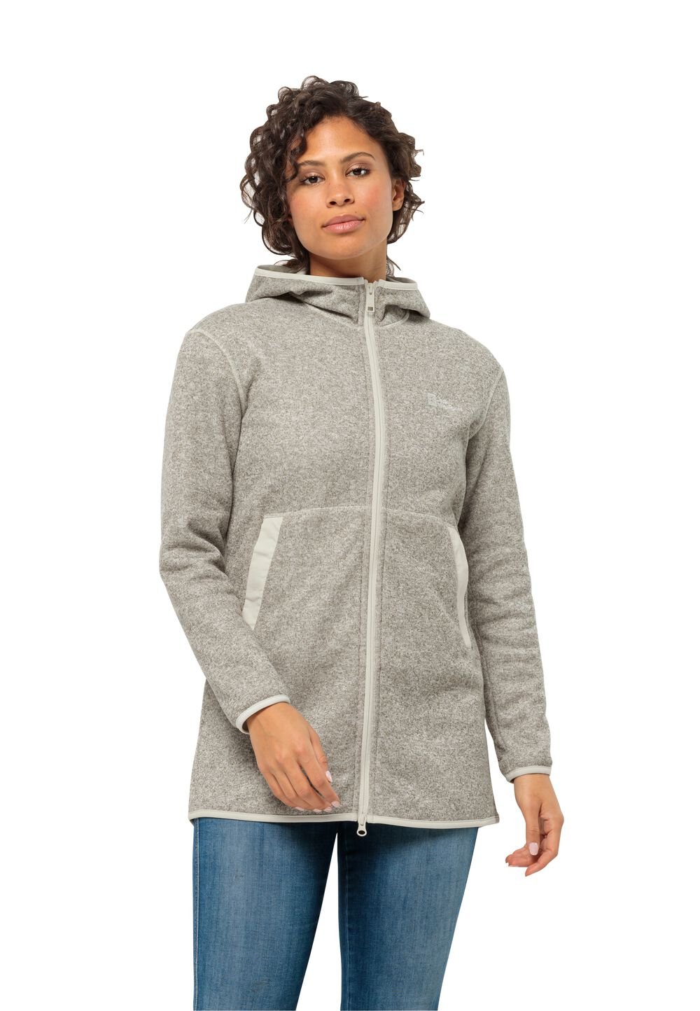 Jack Wolfskin Fleecemantel Damen Tannenspur Coat Women XS cotton white cotton white von Jack Wolfskin