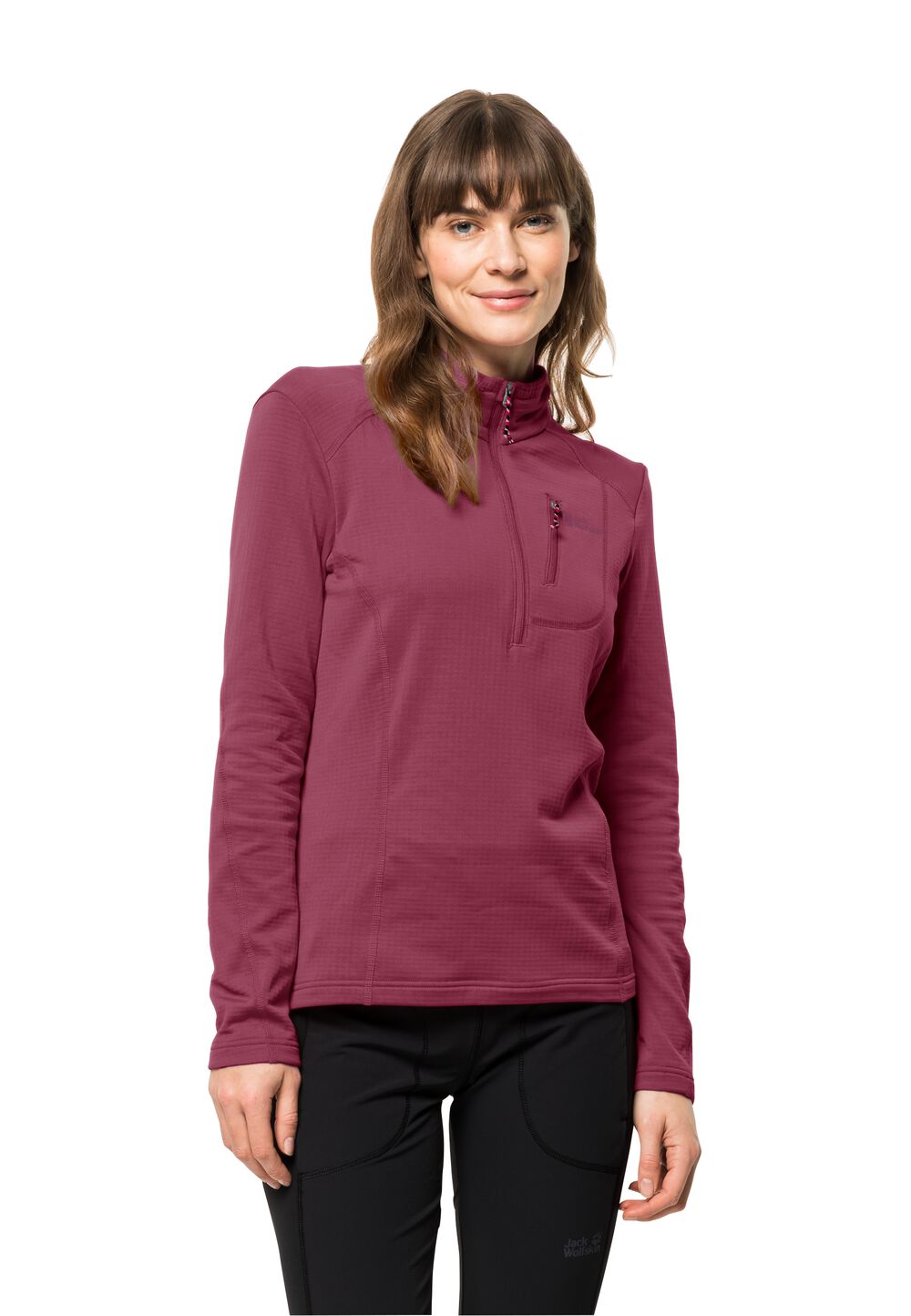 Jack Wolfskin Fleecepullover Damen Kolbenberg HZ Women XS sangria red sangria red von Jack Wolfskin