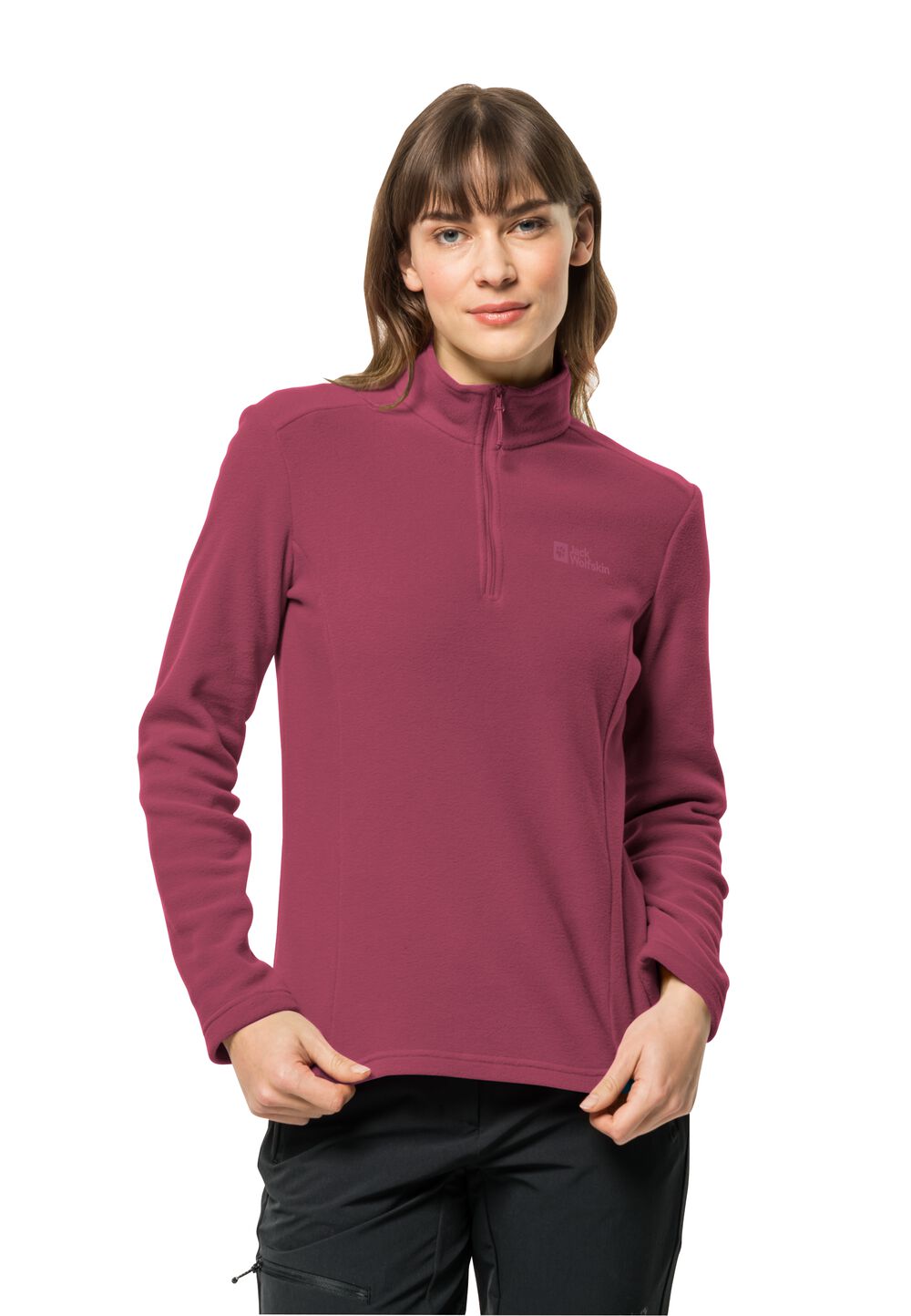 Jack Wolfskin Fleecepullover Damen Taunus HZ Women S sangria red sangria red von Jack Wolfskin