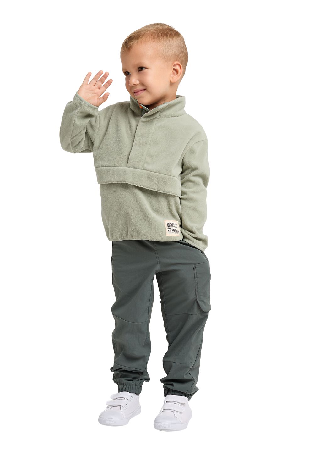 Jack Wolfskin Fleecepullover Kinder Smileyworld Midlayer Kids 128 mint leaf mint leaf von Jack Wolfskin