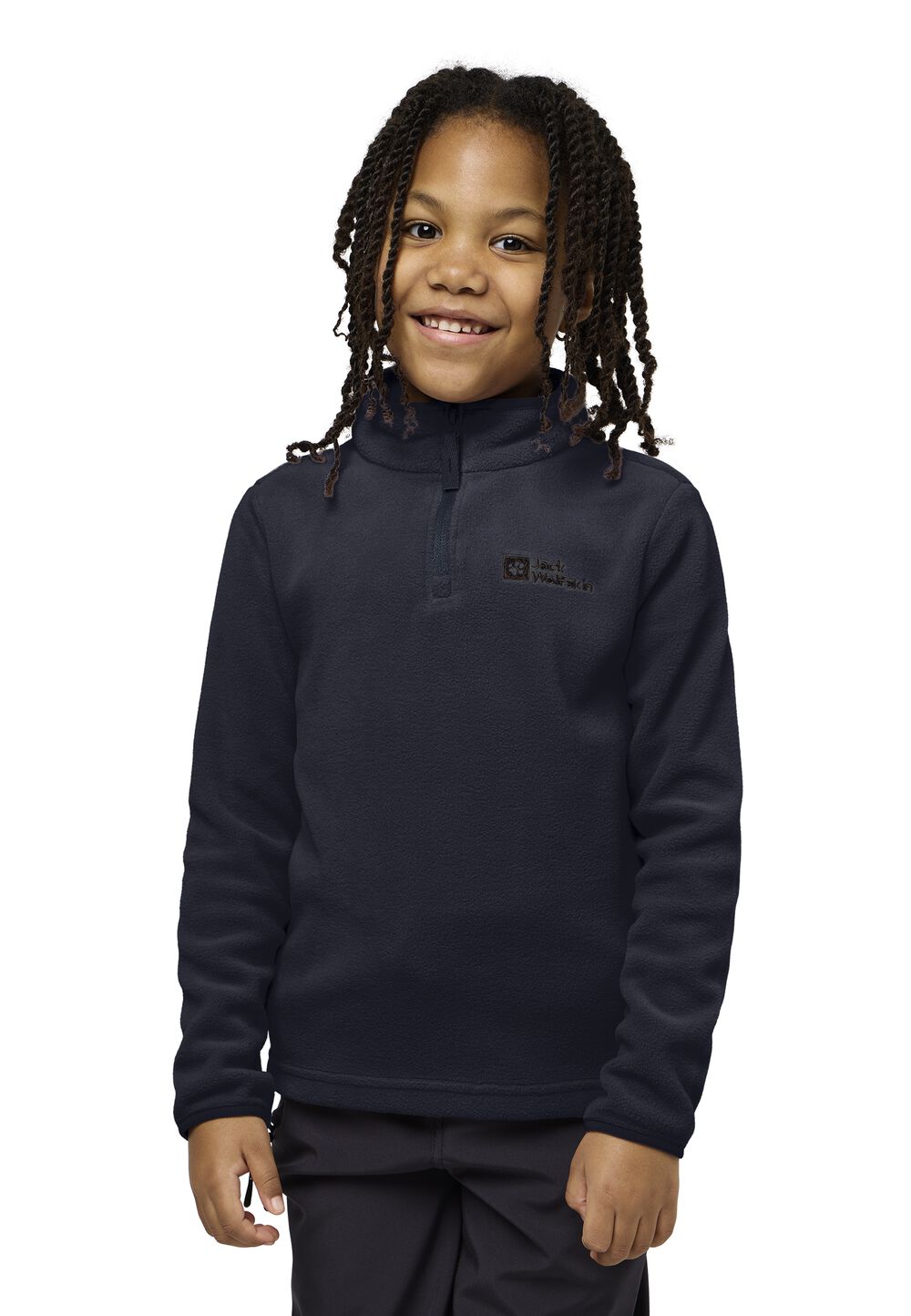 Jack Wolfskin Fleecepullover Kinder Taunus Halfzip Kids 128 blau night blue von Jack Wolfskin