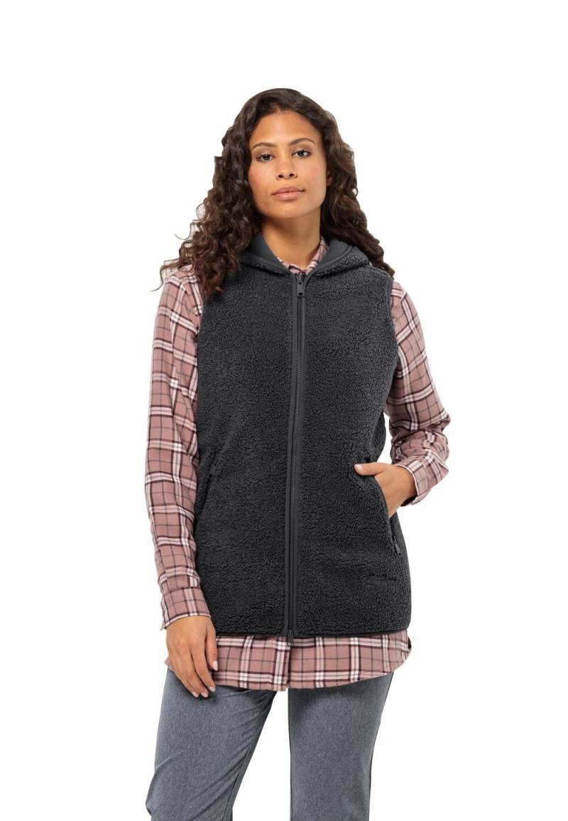 Jack Wolfskin Fleeceweste Damen High Curl Long Vest Women L black black von Jack Wolfskin