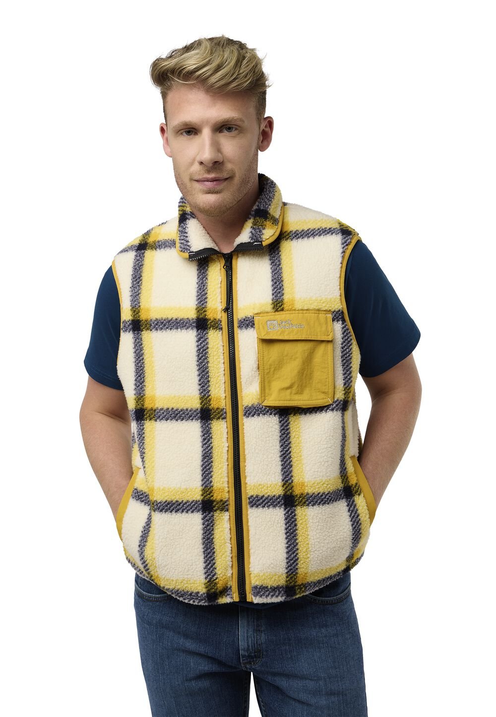 Jack Wolfskin Fleeceweste Herren Felslicht Check Vest Men 2XL panna cotta panna cotta von Jack Wolfskin