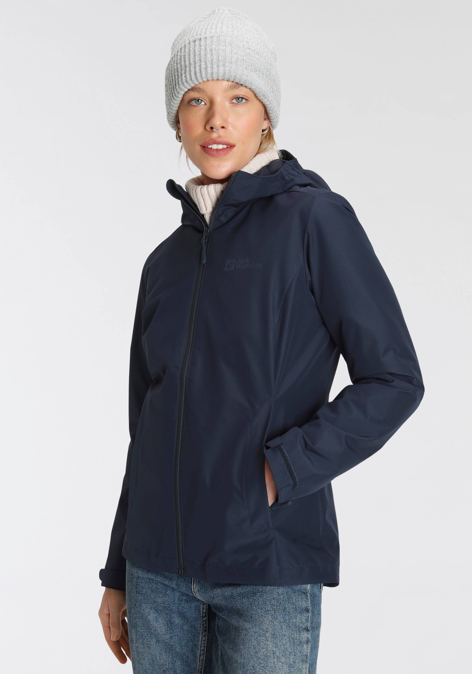 Jack Wolfskin Funktionsjacke »FARWOOD JKT W«, mit Kapuze, Wasserabweisend & Atmungsaktiv & Winddicht von Jack Wolfskin