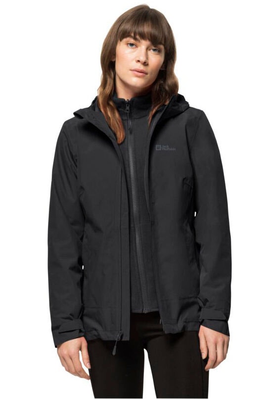 Jack Wolfskin 3-in-1-Funktionsjacke »MOONRISE 3IN1 JKT W«, mit Kapuze, mit wasserabweisenden Reissverschlüssen von Jack Wolfskin