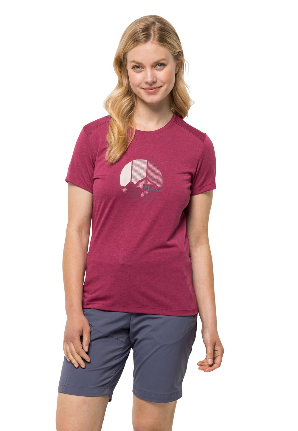 Jack Wolfskin Funktionsshirt Damen Crosstrail Graphic T-Shirt Women S sangria red sangria red von Jack Wolfskin