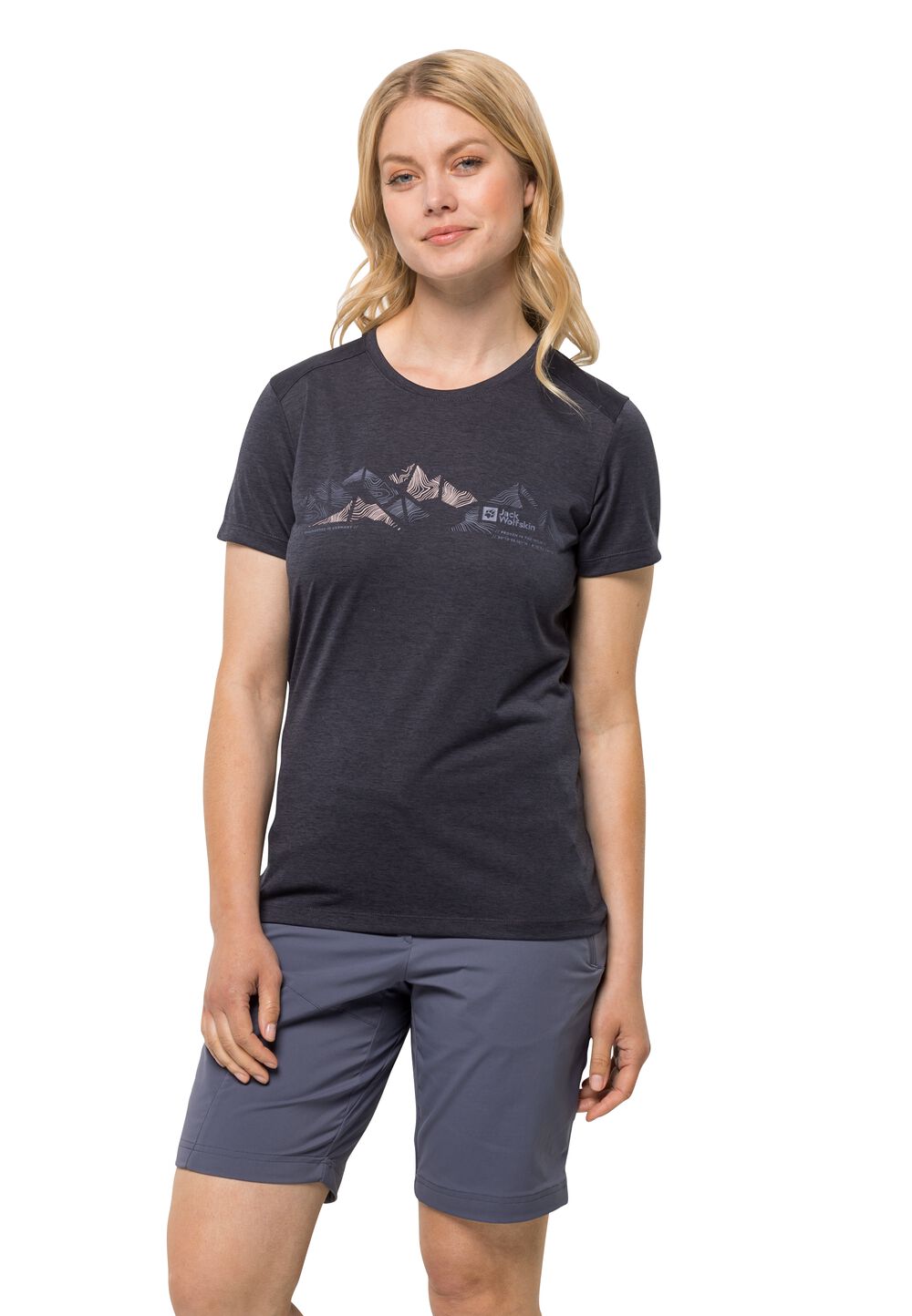 Jack Wolfskin Funktionsshirt Damen Crosstrail Graphic T-Shirt Women XS graphite graphite von Jack Wolfskin