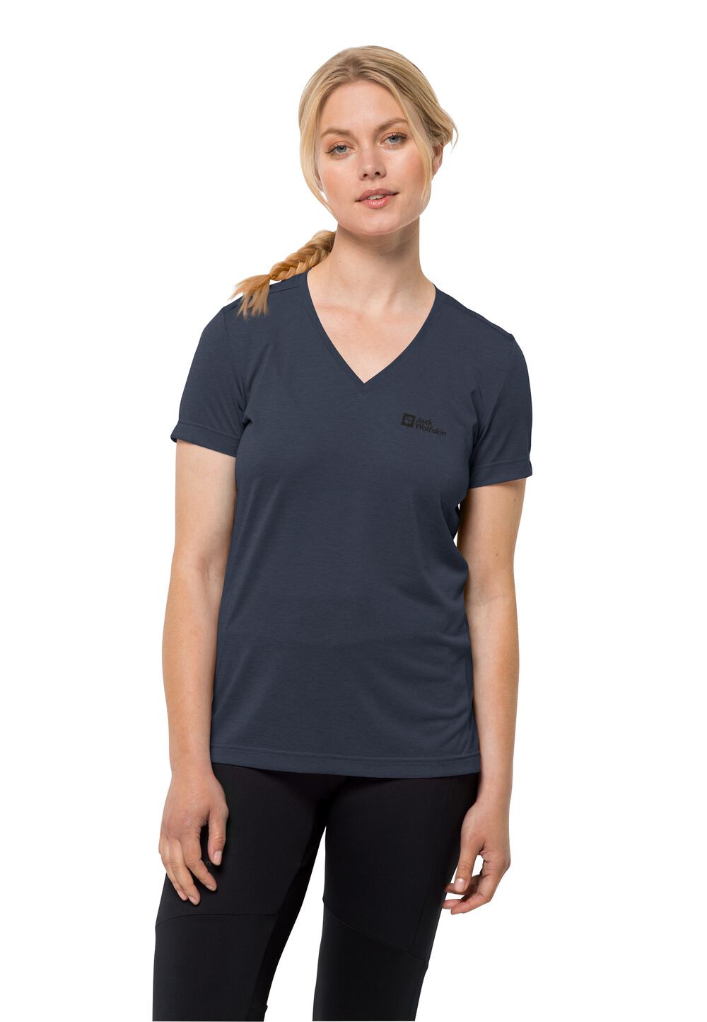 Jack Wolfskin Funktionsshirt Damen Crosstrail T-Shirt Women L blau night blue von Jack Wolfskin