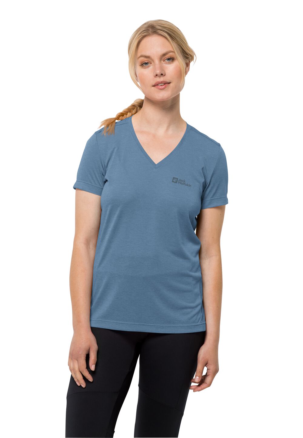 Jack Wolfskin Funktionsshirt Damen Crosstrail T-Shirt Women XXL elemental blue Elemental Blue von Jack Wolfskin