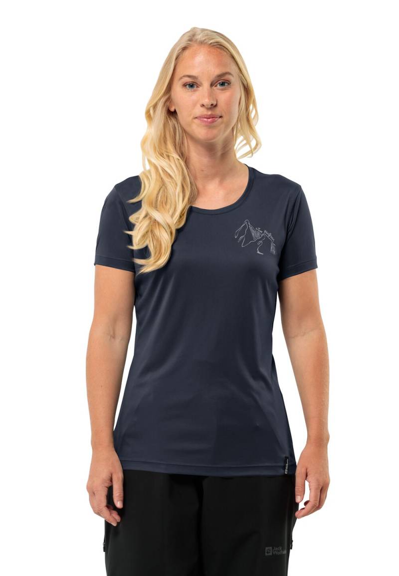 Jack Wolfskin Funktionsshirt Damen Peak Graphic T-Shirt Women L blau night blue von Jack Wolfskin