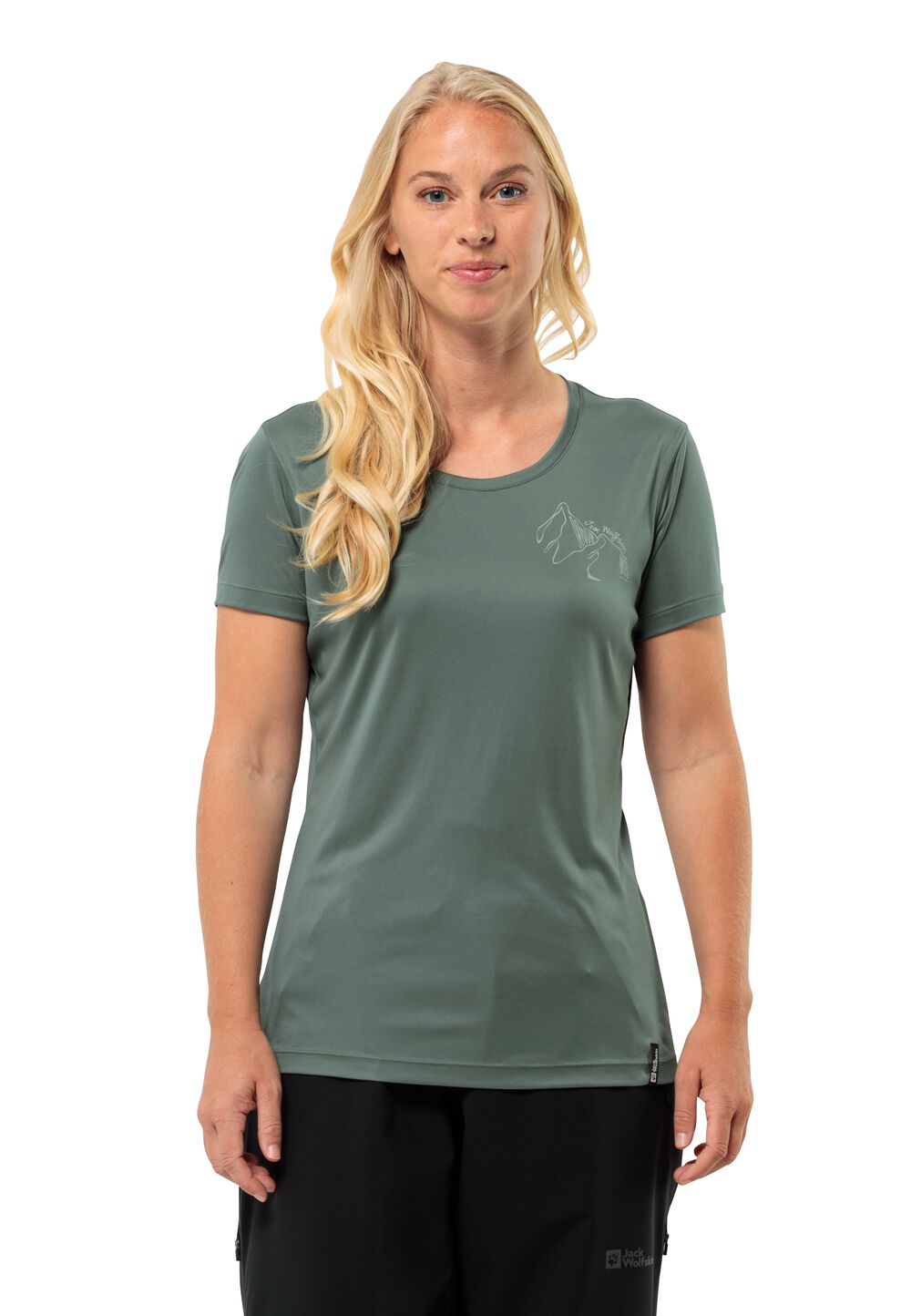 Jack Wolfskin Funktionsshirt Damen Peak Graphic T-Shirt Women L hedge green hedge green von Jack Wolfskin