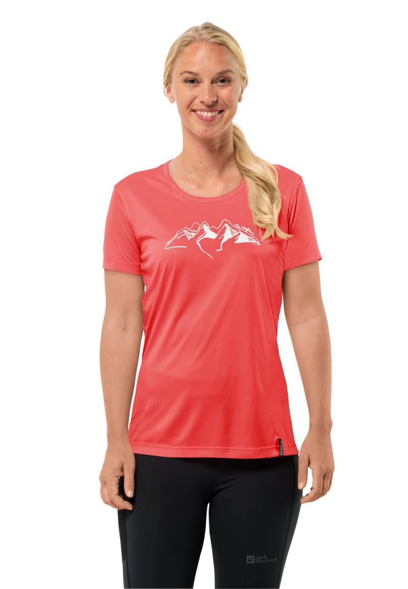 Jack Wolfskin Funktionsshirt Damen Peak Graphic T-Shirt Women XS vibrant red Vibrant Red von Jack Wolfskin