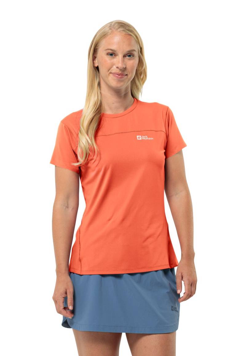 Jack Wolfskin Funktionsshirt Damen Prelight Chill T-Shirt Women L digital orange Digital Orange von Jack Wolfskin