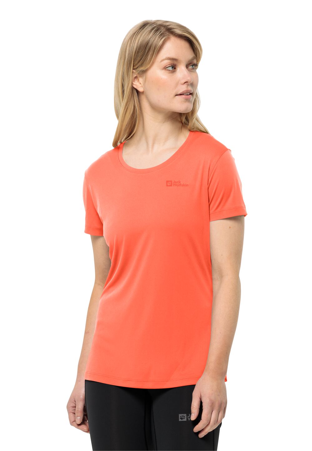 Jack Wolfskin Funktionsshirt Damen Tech T-Shirt Women L rot digital orange von Jack Wolfskin