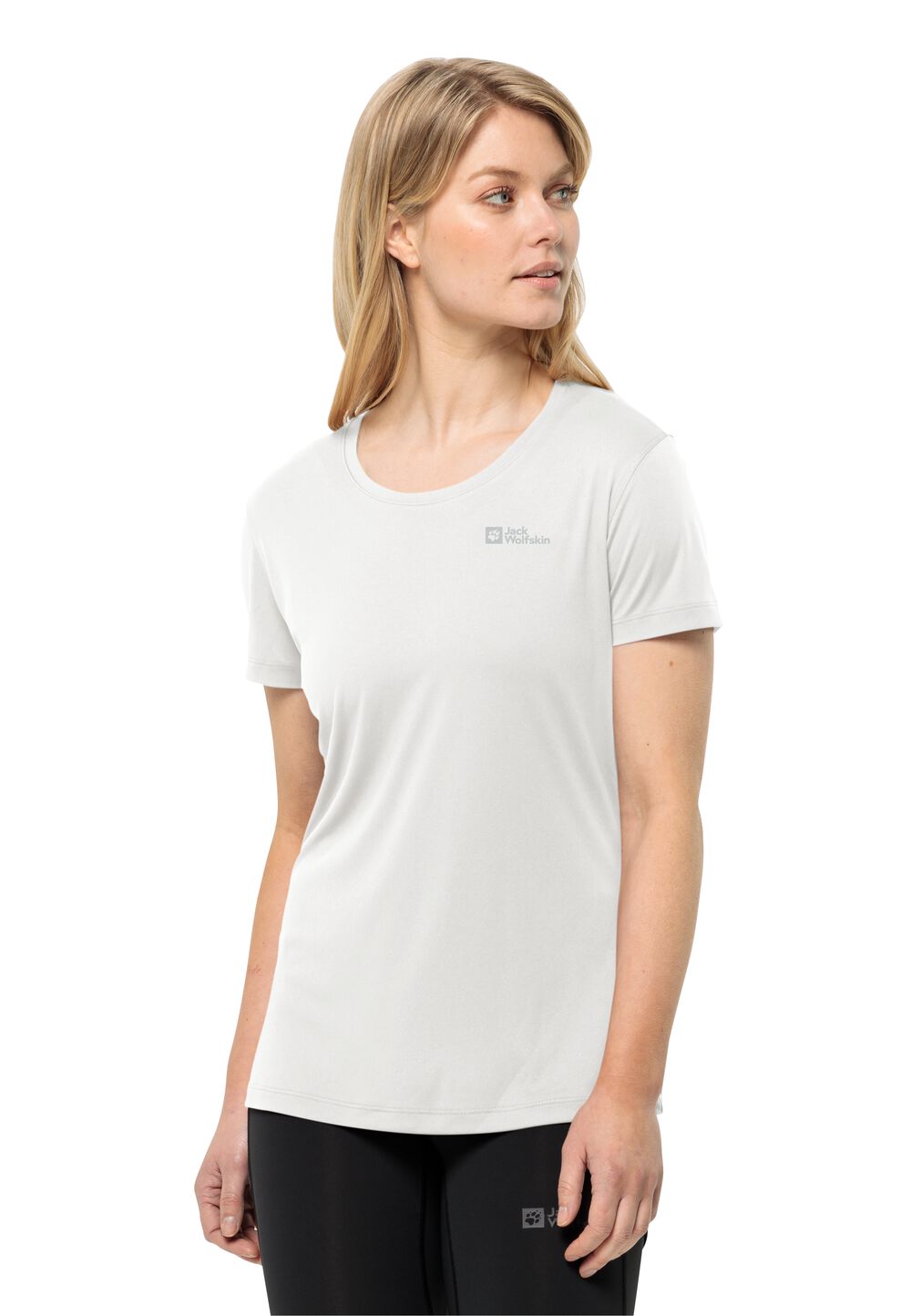 Jack Wolfskin Funktionsshirt Damen Tech T-Shirt Women L weiß stark white von Jack Wolfskin