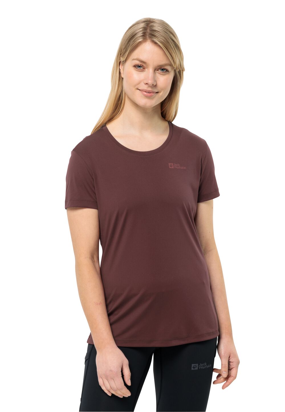 Jack Wolfskin Funktionsshirt Damen Tech T-Shirt Women M dark maroon dark maroon von Jack Wolfskin