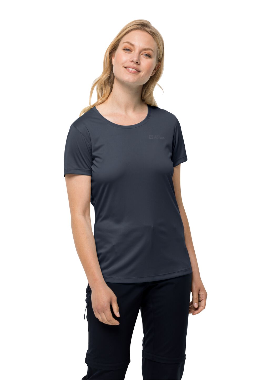 Jack Wolfskin Funktionsshirt Damen Tech T-Shirt Women XS blau night blue von Jack Wolfskin