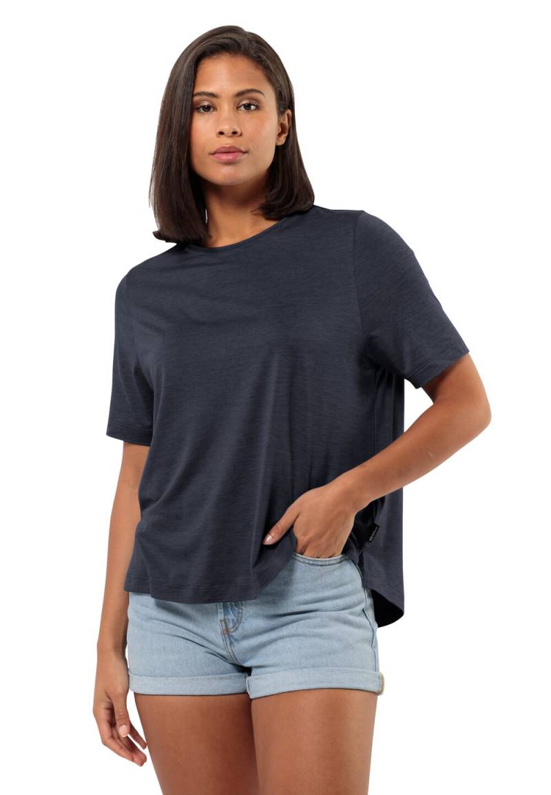 Jack Wolfskin Funktionsshirt Damen Travel T-Shirt Women S blau night blue von Jack Wolfskin