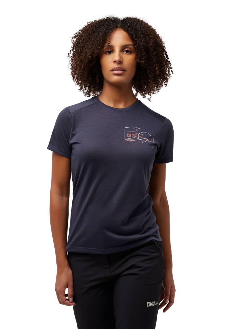 Jack Wolfskin Funktionsshirt Damen Vonnan Graphic T-Shirt Women L graphite Graphite von Jack Wolfskin